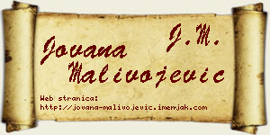 Jovana Malivojević vizit kartica